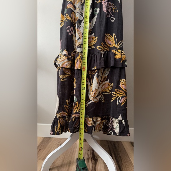 FREE PEOPLE ANITA PRINTED MAXI DRESS Tiered Leaf Print - Picture 9 of 10